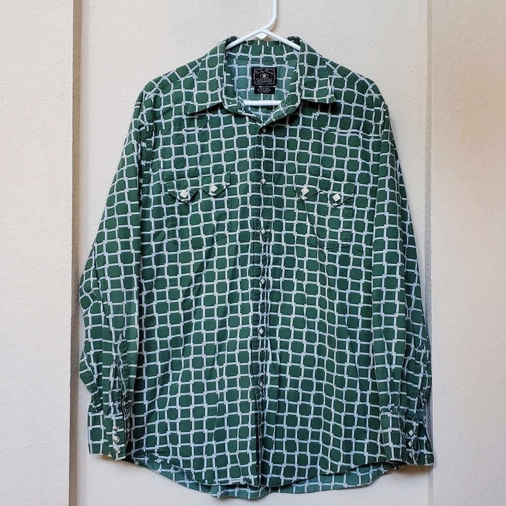 Lucky Brand Men's Snap Button Shirt. Size XL